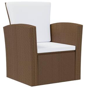 VidaXL 8 részes barna polyrattan kerti bútorszett párnákkal