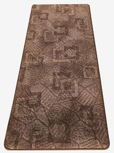 Szegett szőnyeg 70x150 cm – Barna színben kocka mintával