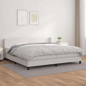 VidaXL fehér műbőr rugós ágy matraccal 200 x 200 cm