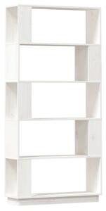 VidaXL Fehér Fenyőfa Könyvespolc/Térelválasztó - 80x25x163,5 cm