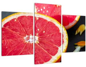 Szeletelt grapefruit képe (90x60 cm)