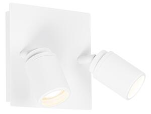Modern fürdőszobai spot fehér négyzet 2 fényes IP44 - Ducha
