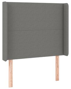 VidaXL LED-es Ágyfejtámla - Sötétszürke Szövet - 83x16x118/128cm