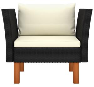 VidaXL polyrattan és tömör eukaliptuszfa kerti kanapé