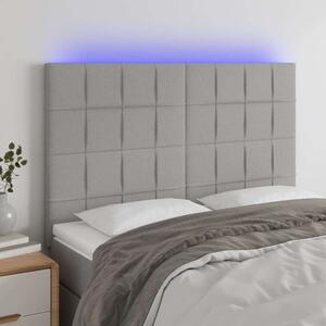 VidaXL világosszürke szövet LED-es fejtámla 144x5x118/128 cm