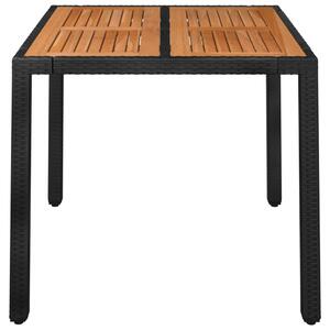 VidaXL fekete polyrattan falapos kerti asztal 90 x 90 x 75 cm