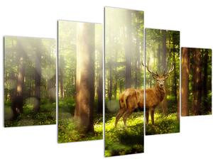 Kép egy szarvas az erdőben (150x105 cm)