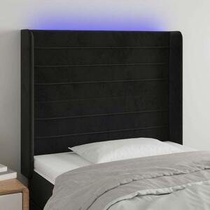 VidaXL fekete bársony LED-es fejtámla 83x16x118/128 cm