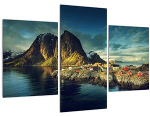 Egy halászati falu képe Norvégiában (90x60 cm)