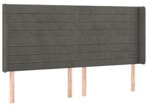 VidaXL sötétszürke bársony LED-es fejtámla 163x16x118/128 cm