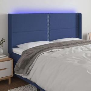 VidaXL kék szövet LED-es fejtámla 183x16x118/128 cm