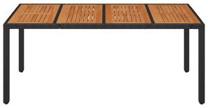 VidaXL fekete polyrattan falapos kerti asztal 190 x 90 x 75 cm