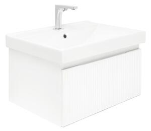 Fürdőszoba szekrény csapteleppel és mosdóval SAT Evolution 1 58x30x44,8 cm fehér szőnyeg SATEVO60WMU1B