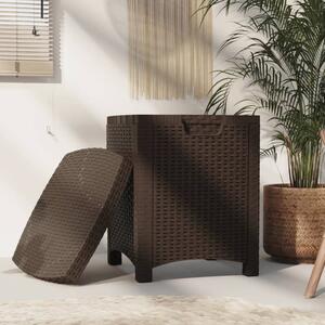 VidaXL barna PP rattan kerti tárolóláda 39 x 39 x 46 cm