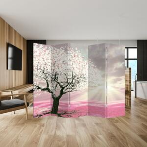 Paraván - Rózsaszín fa (210x170 cm)