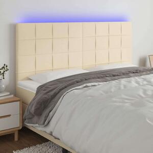 VidaXL krémszínű szövet LED-es fejtámla 200x5x118/128 cm