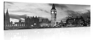 Kép Londoni Big Ben fekete fehérben