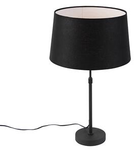 Asztali lámpa fekete, fekete vászon árnyalattal 35 cm állítható - Parte