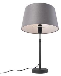 Asztali lámpa fekete, vászon árnyalatú szürke 35 cm állítható - Parte