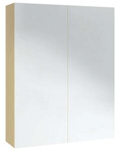 VidaXL fehér és tölgy MDF tükrös fürdőszobaszekrény 60 x 15 x 75 cm