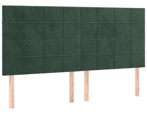 VidaXL 4 db sötétzöld bársony fejtámla 90x5x78/88 cm