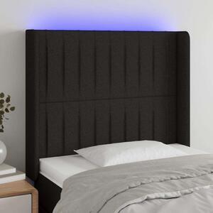 VidaXL fekete szövet LED-es fejtámla 103x16x118/128 cm