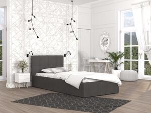 Egyszemélyes kárpitozott ágy ágyneműtartóval Ingrit 200x90 - grafit