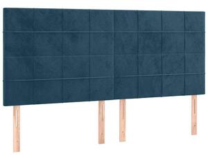 VidaXL 4 db sötétkék bársony fejtámla 90x5x78/88 cm