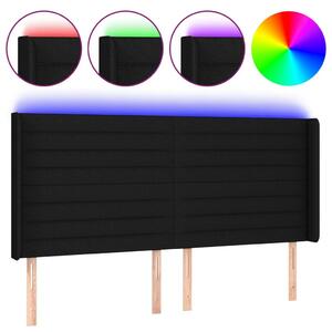 VidaXL LED-es Fejtámla - Fekete Szövet - 163x16x118/128cm