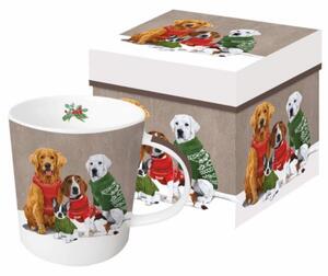 Karácsonyi porcelán bögre - 350ml - Sweater Dogs