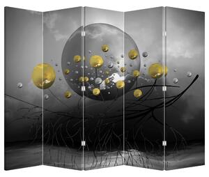 Paraván - Arany absztrakt gömbök (210x170 cm)
