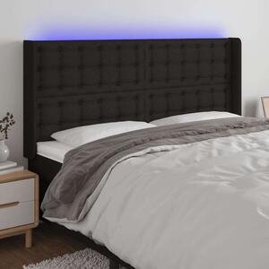 Fekete Szövet LED-es Fejtámla - 203x16x118/128 cm