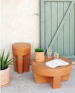 Vilena terrakotta színű beton kerti tárolóasztal, ⌀ 33 cm - Kave Home