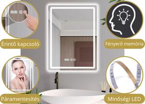 HD HongKong Loft Beton 60 komplett fürdőszoba bútor szett fali mosdószekrénnyel, fekete slim mosdóval, tükörrel és magas szekrénnyel