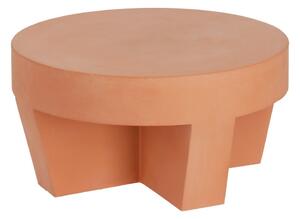 Vilena terrakotta színű beton kerti tárolóasztal, ⌀ 60 cm - Kave Home