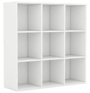 VidaXL Könyvespolc - Fehér - 9 Rekeszes - 98x30x98cm