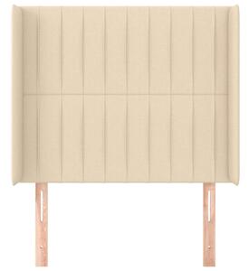 VidaXL Krémszínű Szövet Fejtámla Szárnyakkal - 103x16x118/128cm
