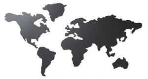 MAPPIT TITANIUM világtérkép alakú mágnestábla, üzenőfal fekete
