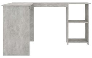 VidaXL L-alakú Sarok Íróasztal - Betonszürke - 120x140x75 cm