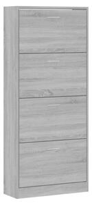 VidaXL szürke sonoma színű szerelt fa cipősszekrény 63x24x147 cm
