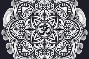Öntapadó tapéta egészség Mandala fekete fehérben