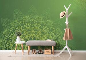 Tapéta modern mandala elemek a zöld árnyalataiban