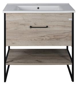 TMP IRON 85 álló fürdőszobabútor - Sanovit ATRIA 9085 porcelán mosdóval - 85 x 45,5cm