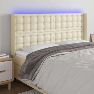 VidaXL krémszínű műbőr LED-es fejtámla 163x16x118/128 cm