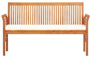 VidaXL háromszemélyes tömör akácfa kerti pad párnával 150 cm