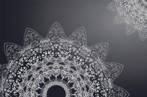 Tapéta modern elemei Mandala fekete-fehérben