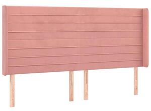 VidaXL Bársony Fejtámla - Rózsaszín - 163x16x118/128 cm