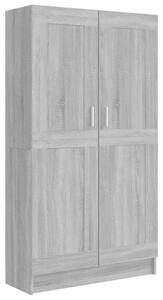 VidaXL Könyvszekrény - Tömörfa - Szürke Sonoma - 82,5x30,5x150 cm