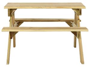 VidaXL impregnált fenyőfa piknikasztal padokkal 110 x 123 x 73 cm