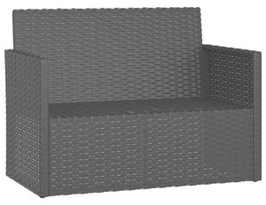 VidaXL fekete polyrattan kerti pad párnákkal 105 cm